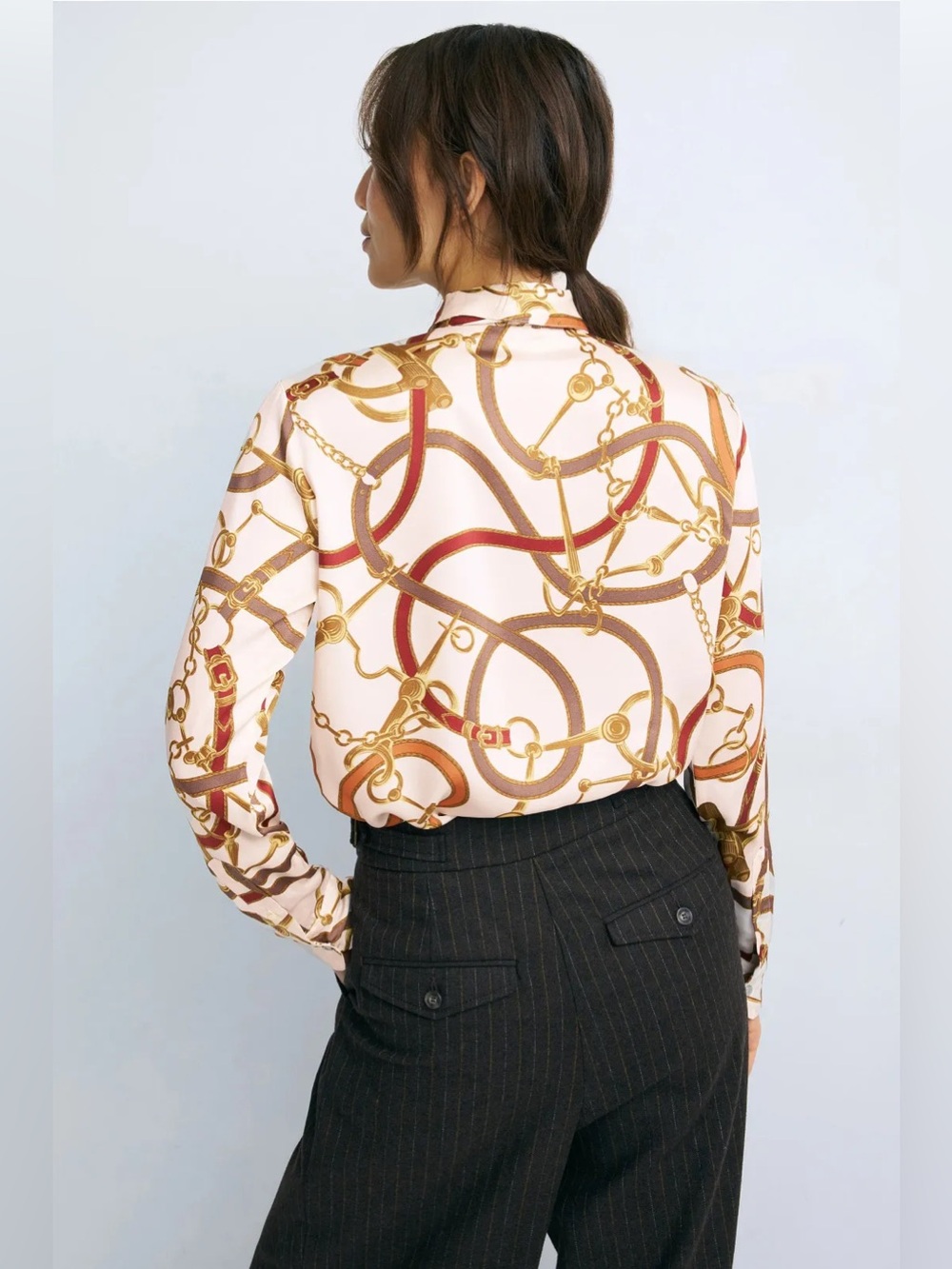 *Flawed RTR Ralph Lauren Kristy Equestrian Button down Blouse (0459) - Picture 2 of 10